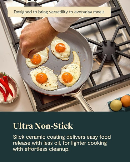 Caraway 12in Fry Pan + 10in (3qt) Saute Pan Duo Cream