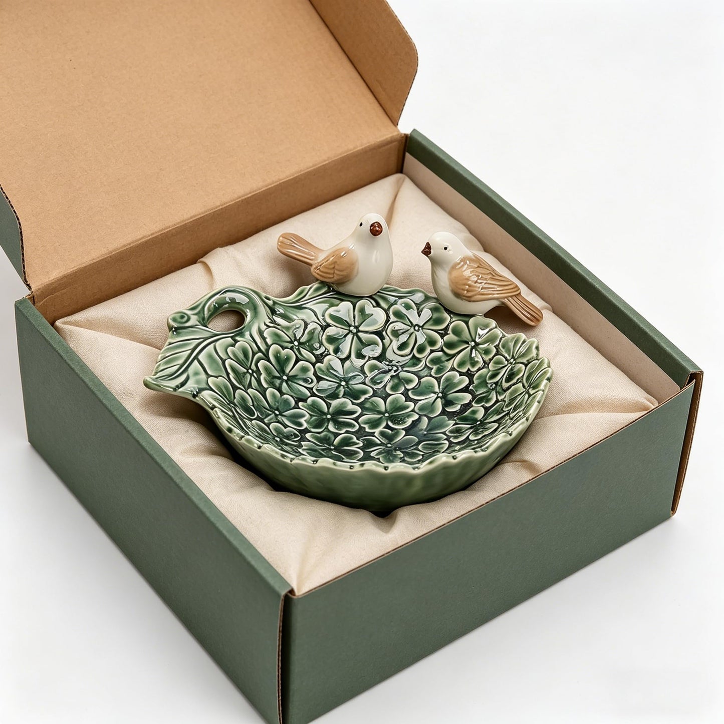 Qaoliffa Bird-Shaped Garden Planter - Fun Flower & Succulent Pot for Indoor Outdoor Use - Also Perfect as Jewelry Tray, Snack or Fruit Dish (Green)