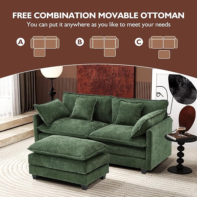 Ihanherry 77" L Shaped Modern Sofa Modular Sectional Cloud Couch
