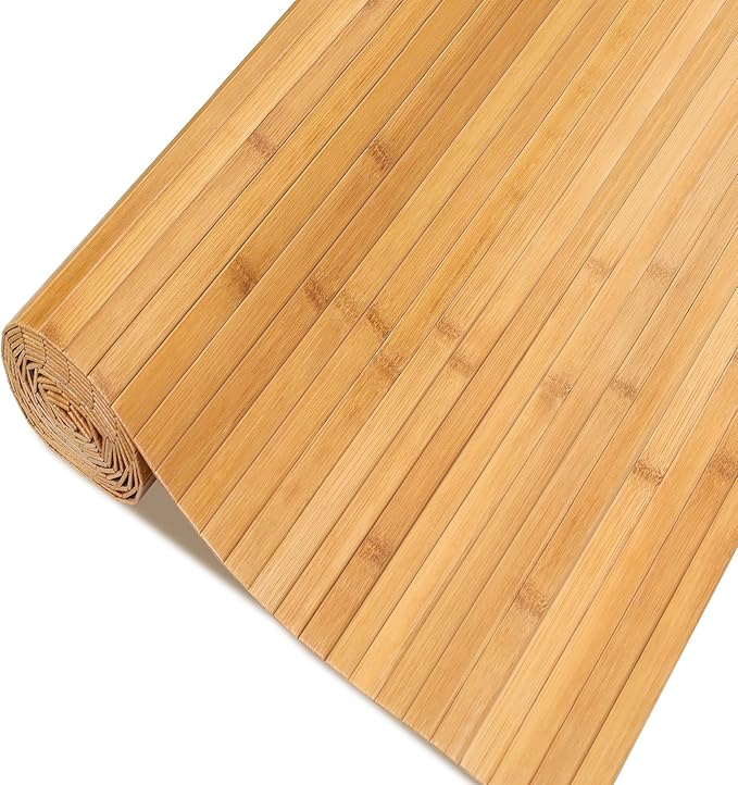 Natural Bamboo Wall Panel 48 x 94.5 Inch, Renewable Pole Wrap Bamboo