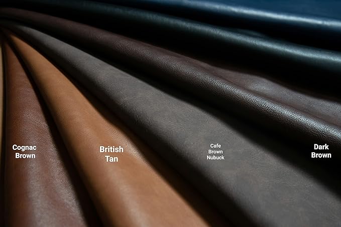 NAT LEATHERS | Tan Mid Brown Cognac Soft Faux Leather Fabric Sheet PU | 4 Yards