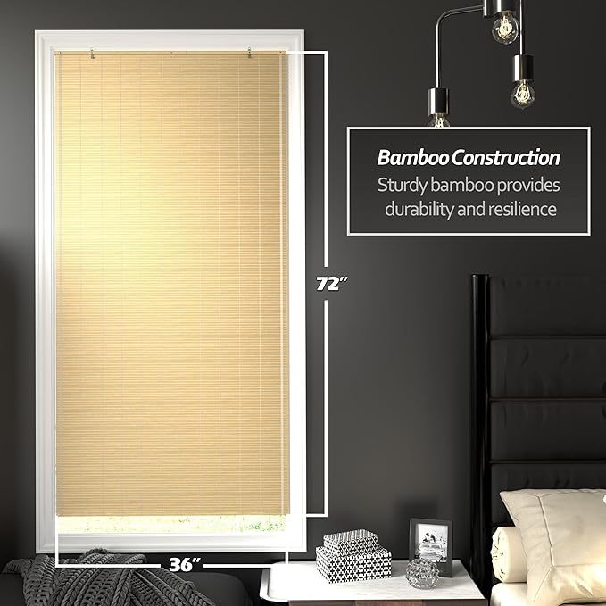 Red Lantern Bamboo Cordless Window Shade
