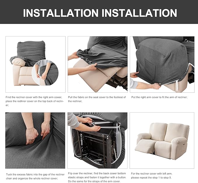 Genina Recliner Loveseat Cover Stretch Couch Covers Sofa slipcover