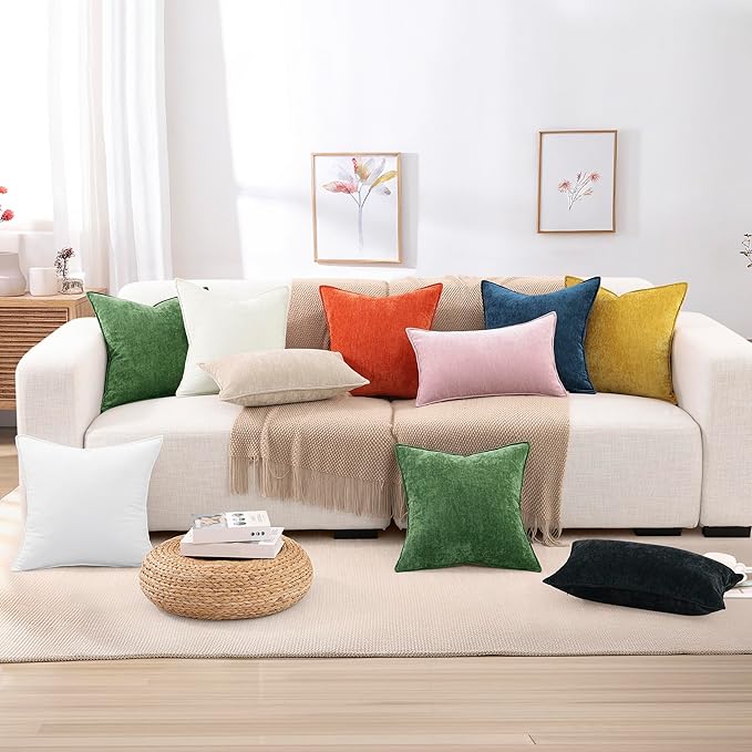 decorUhome Summer Couch Throw Pillow Covers 20x20 Set of 2, Decorative Soft