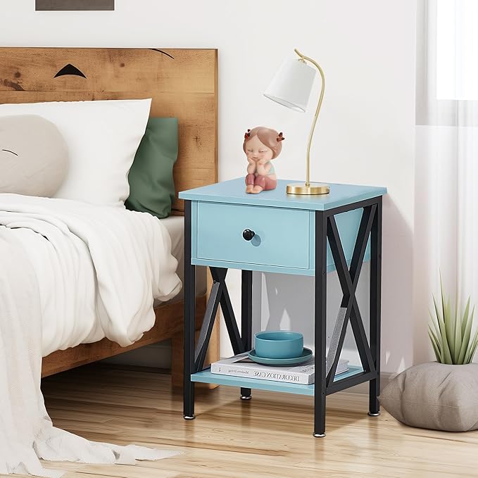 VECELO Nightstands Set of 2, Modern Bedside End Tables, Night Stands