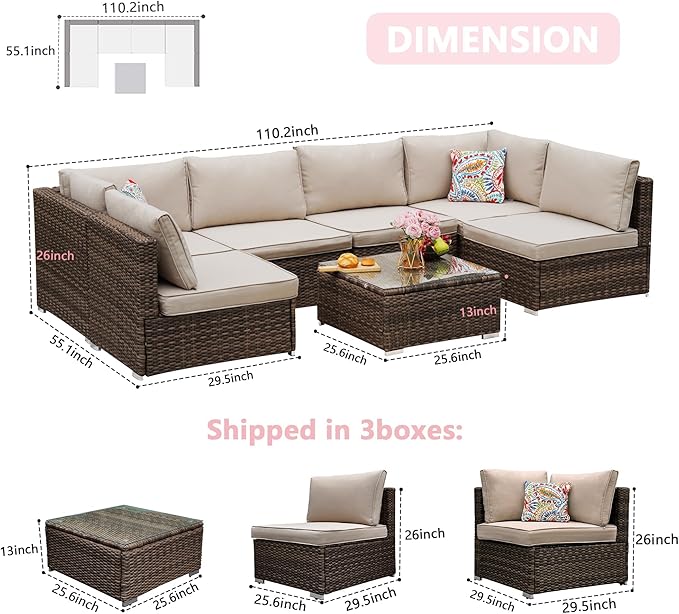 7-Piece Outdoor Patio Furniture Set