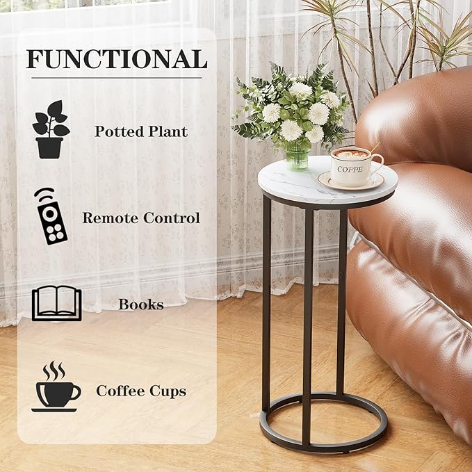 C Shaped End Table, Couch Side Tables