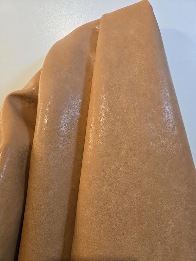 NAT Leathers | Wheat Camel Tan Soft Faux Vegan Leather PU | 2 Yard Cut by Yard