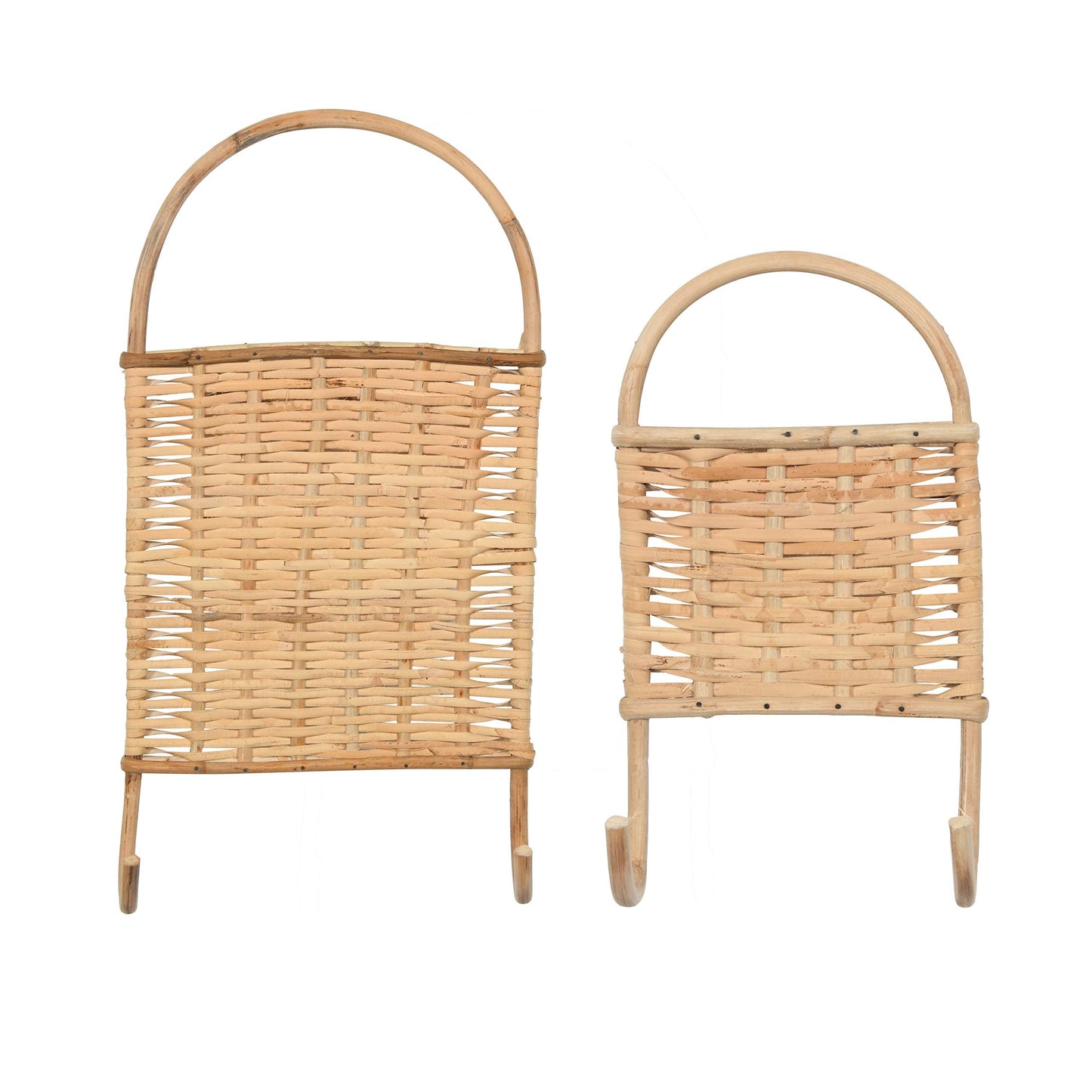 Bloomingville Woven Rattan Wall Hooks, Set of 2