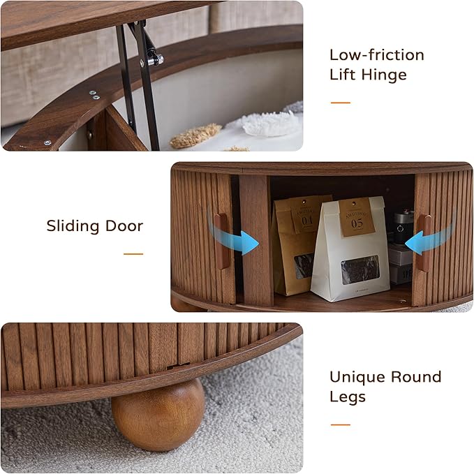 Round Lift Top Coffee Table