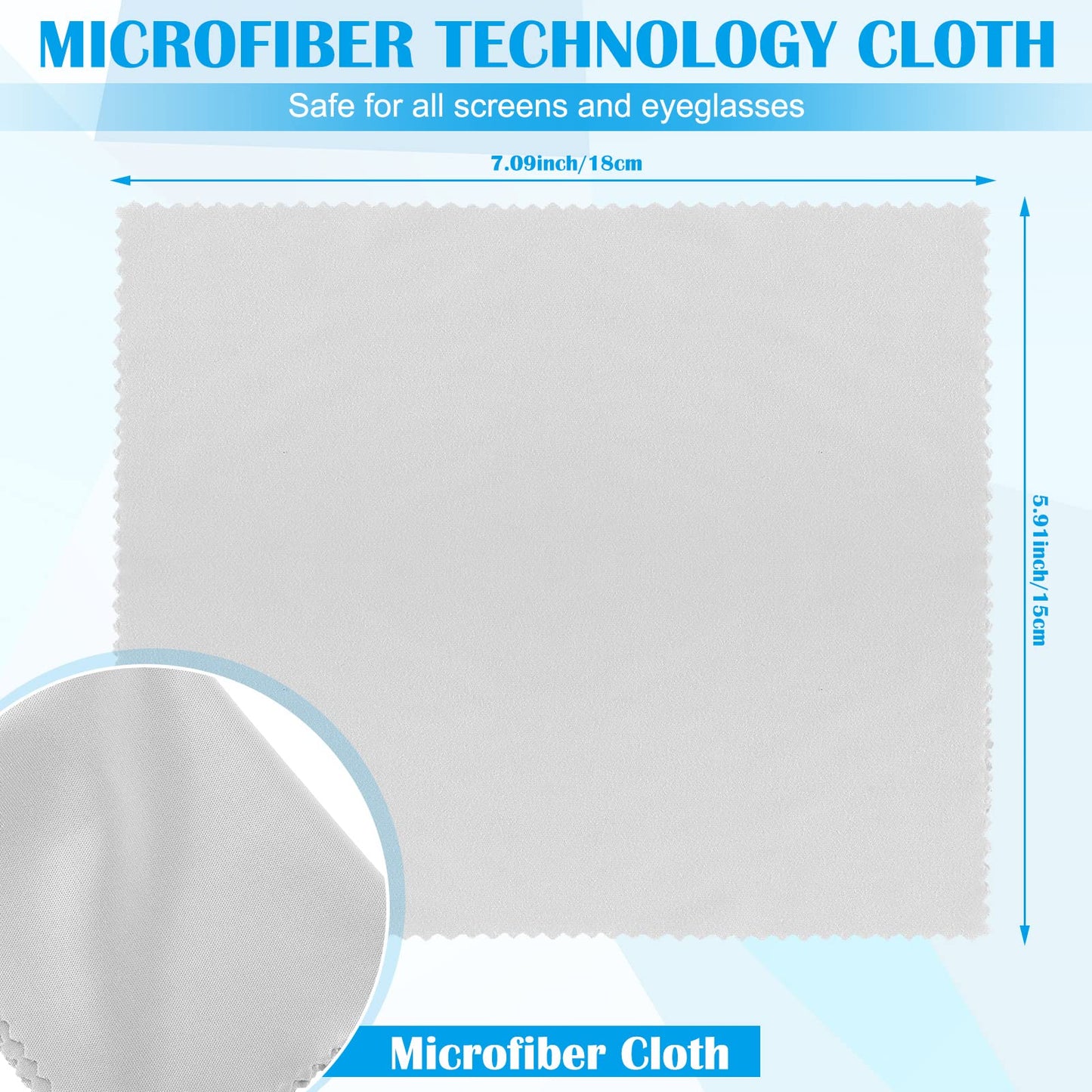 Fabbay 200 Pcs Microfiber Cleaning Cloths for Glasses, 7 x 6 Inch Screen Microfiber Cloths, Lens Wipes for Eyeglasses Smart Phones Laptops Tablets Lens LCD Camera TV Screens(Black, Gray)