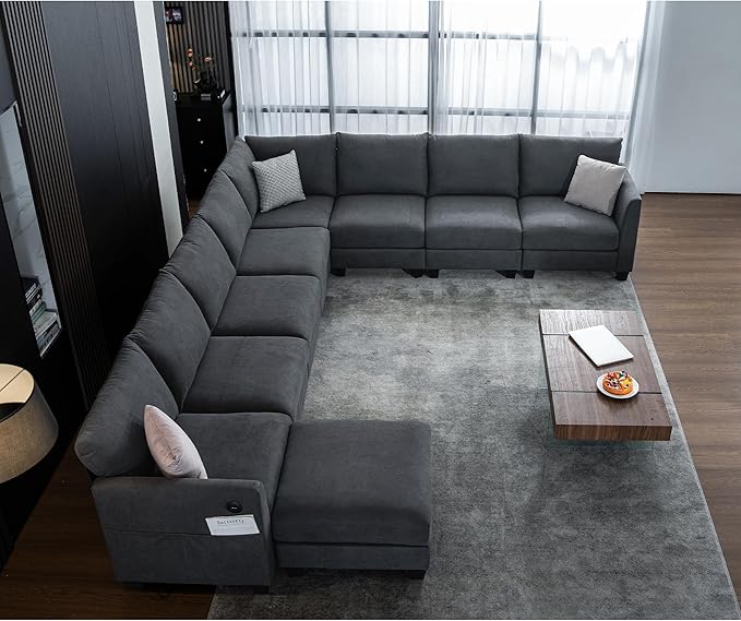150.4" Large Sectional Couches for Living Room, 8 Seater L Shaped Modular