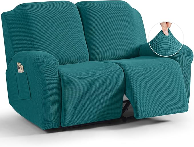 TAOCOCO Recliner Loveseat Slipcover, 6 Pieces Dual Recliner Sofa Covers