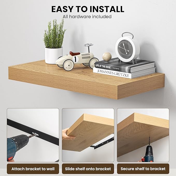 Dreamland 55" Floating Shelves for Wall, Wall-Mounted Shelves for Bedroom