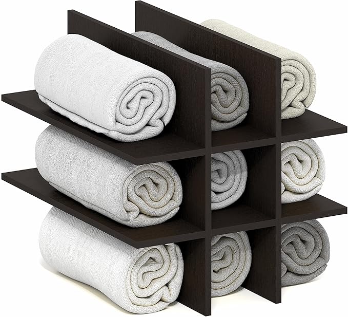 Furinno Cubicle Cube Insert, 9-Compartment Cube Organizer, Geometric Shelf