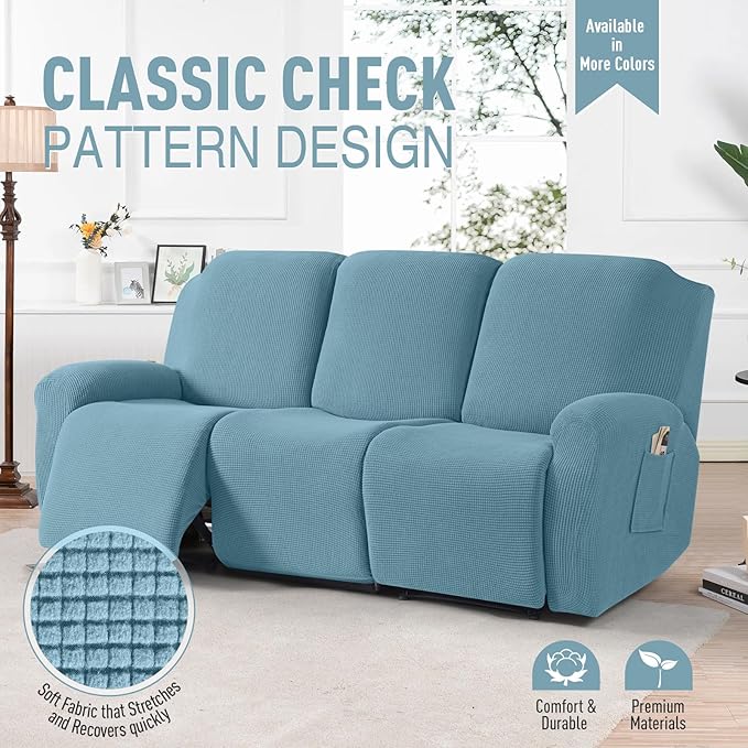 TAOCOCO Recliner Sofa Covers 8-Pieces Stretch Large Couch Covers