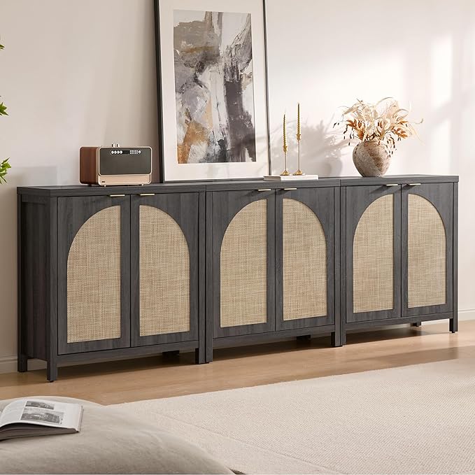 SICOTAS 68" W Rattan Sideboard Buffet Cabinet