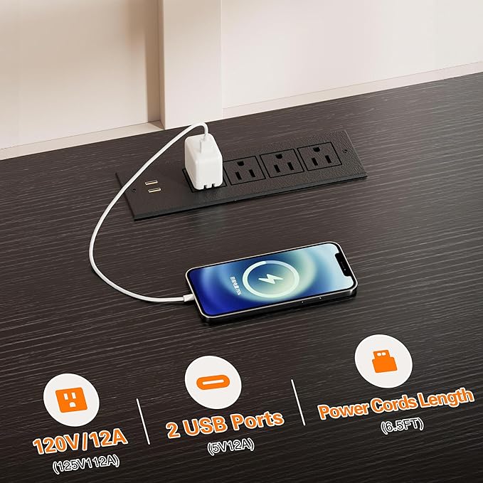 VECELO TV Stand with Power Outlets