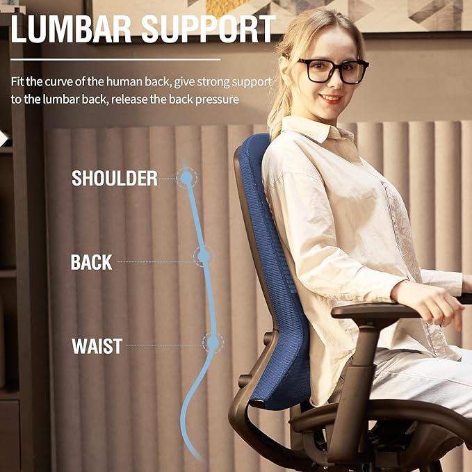 ELABEST Mesh Office Chair, Ergonomic Computer Desk Chair, Sturdy Task Chair-