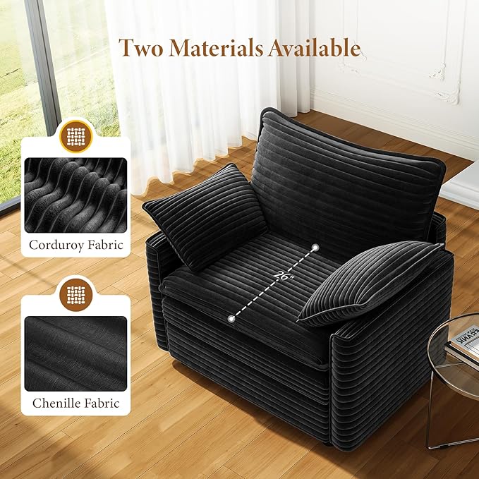 Vesgantti 40" Single Seat Sofa, Comfy Cloud Couch Deep Seat Upholstered Couch