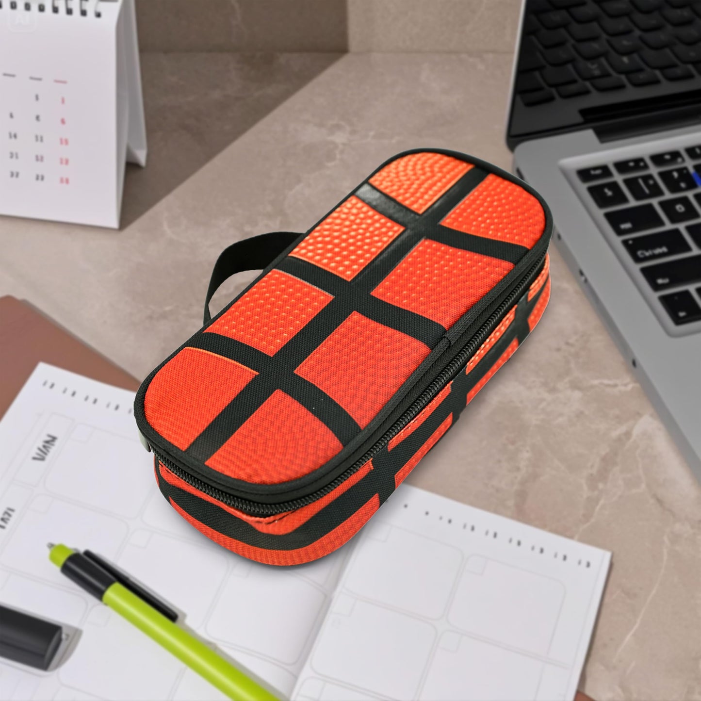 Droerfes Basketball Pencil Case Pencil Pouch Large Capacity Pen Bag School Office Organizer Stationery Storage Box For Girls Boys Teen Kids