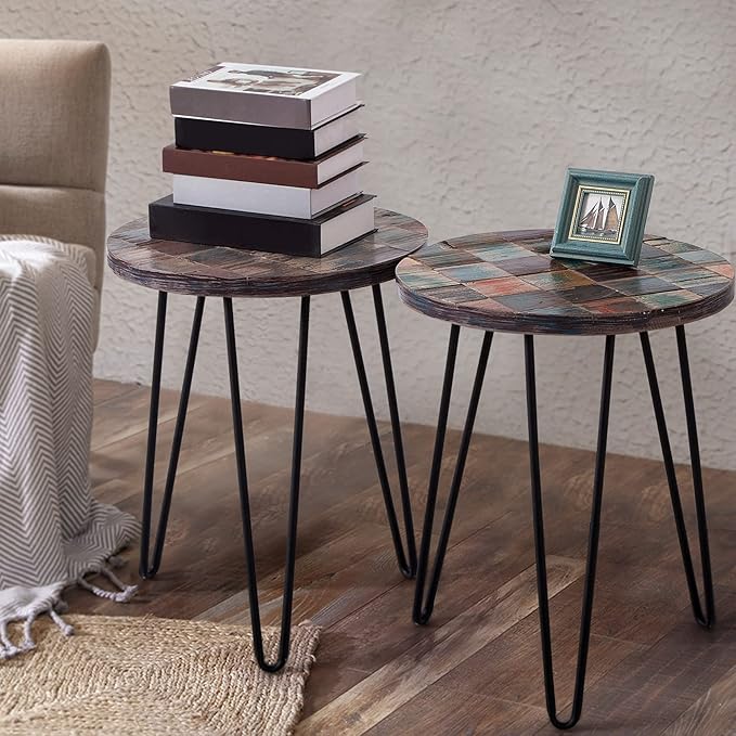 Greenage Reclaimed Wood End Table Bedroom