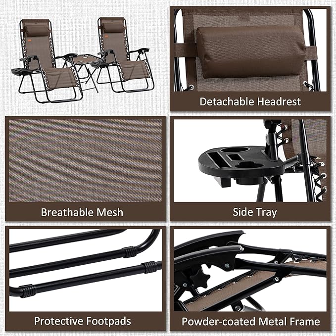 Outsunny Zero Gravity Chair Set