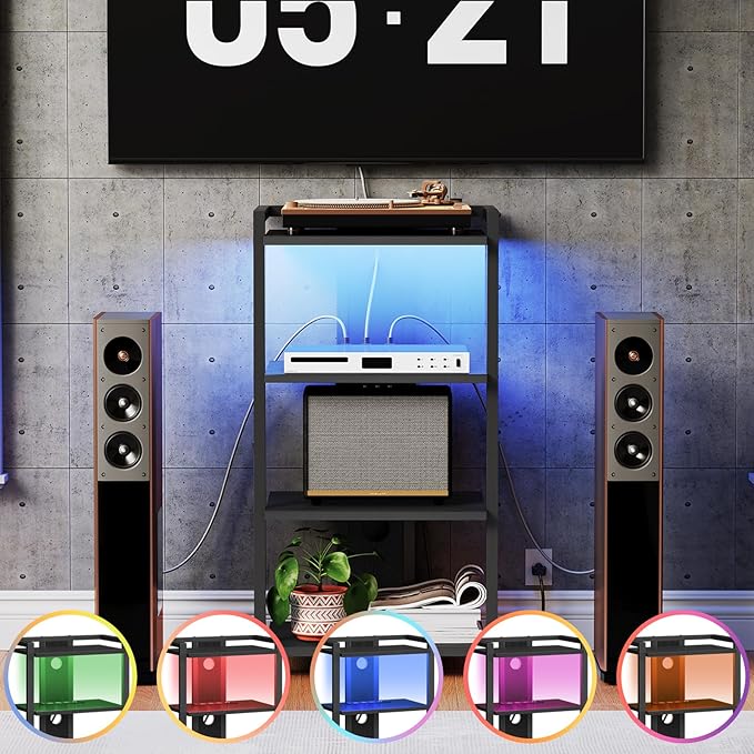 HOOBRO Game Console Shelf, 4-Tier Video Gaming Consoles Stand