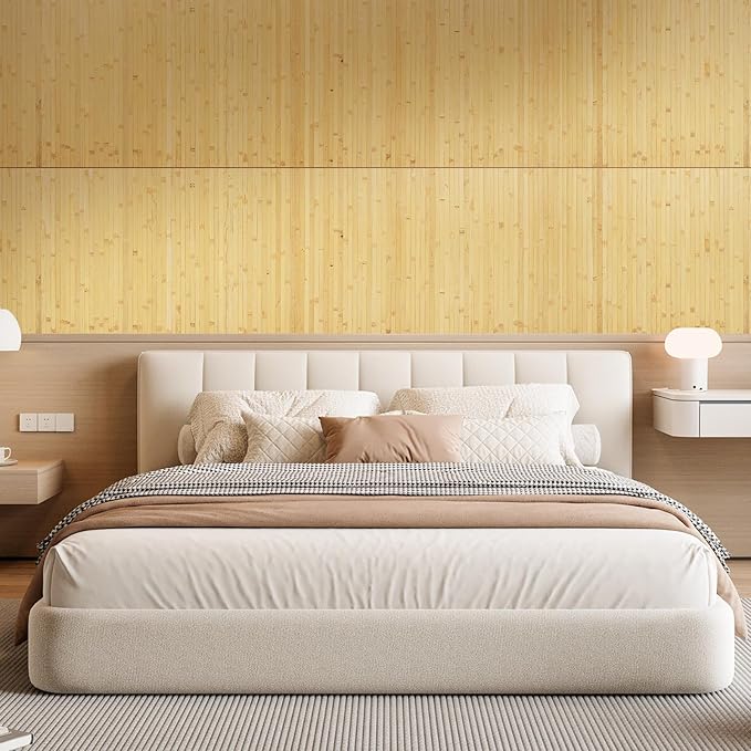 OUZUGIE 2 Pack 96x24 Inch Natural Bamboo Wall Panel – Natural Pole Wrap Paneling