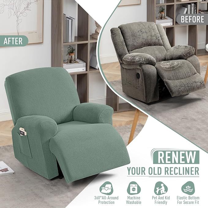 TAOCOCO Oversized Recliner Chair Covers, 1 Seater Streach Recliner Covers Soft