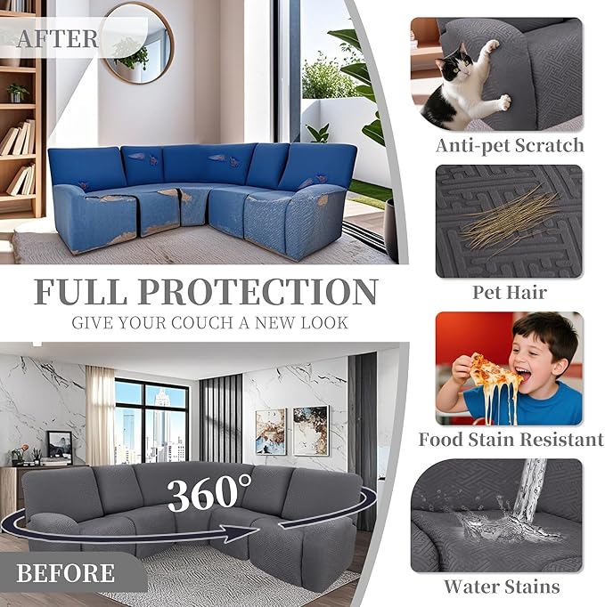 100% Waterproof Sectional Recliner Couch Covers