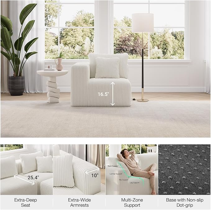 Novilla Modular Sectional Sofa, Modern Cloud Sectional Couch