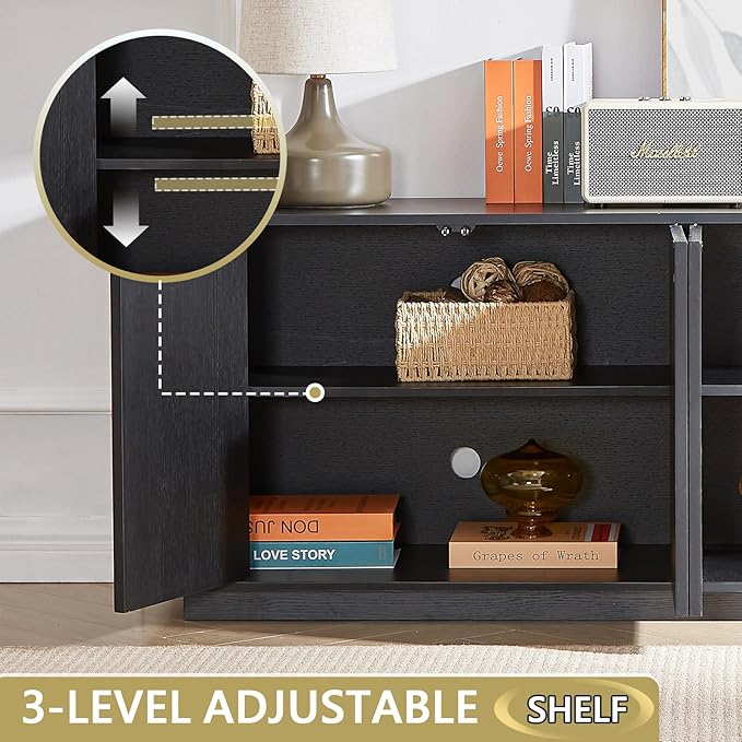 Fluted TV Stand for TVs Up to 75 Inch, Entertainment Center