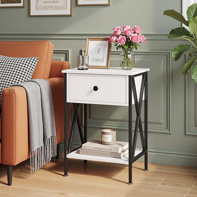 VECELO Nightstands Set of 2, Modern Bedside End Tables, Night Stands