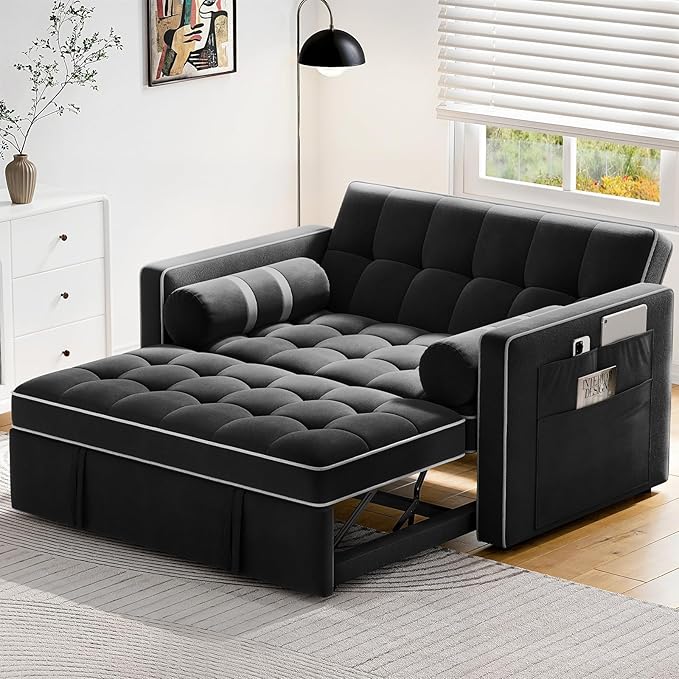 Pipishell 3 in 1 Convertible Sleeper Sofa Bed, Pull Out Couch