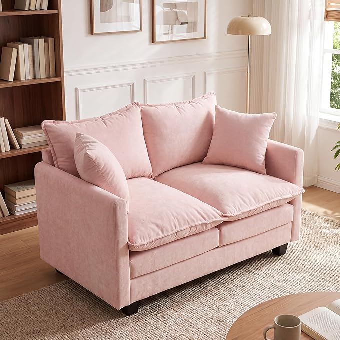 Loveseat Sofa Cloud Sofa Couch 50'', Modern Loveseats 2 Seat Couch 27" Deep Seat