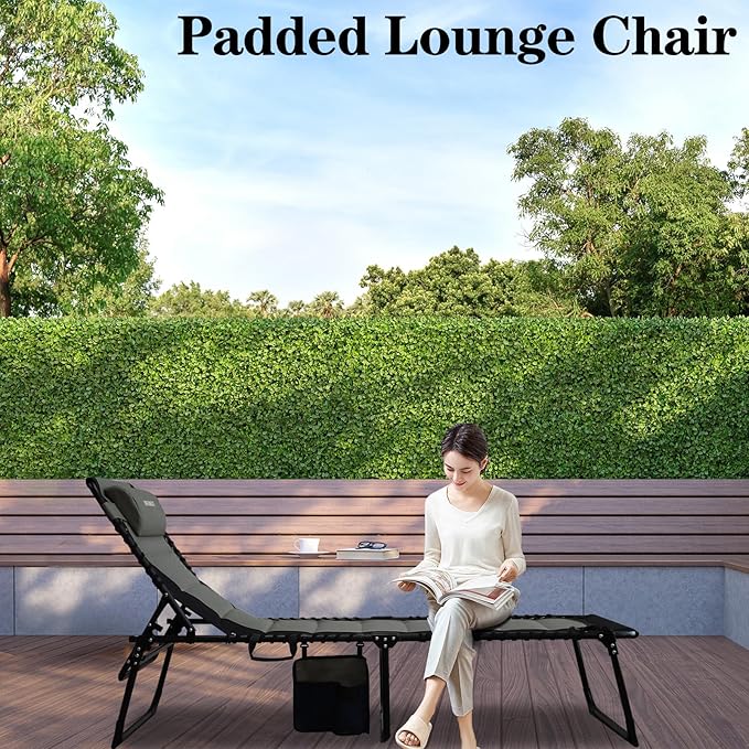 Outdoor Folding Lounge Chair Padded