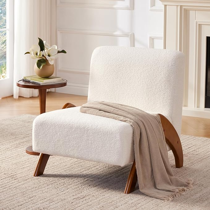 Oversized Accent Chair, upholstered armless mid Century Modern Living Room Chair