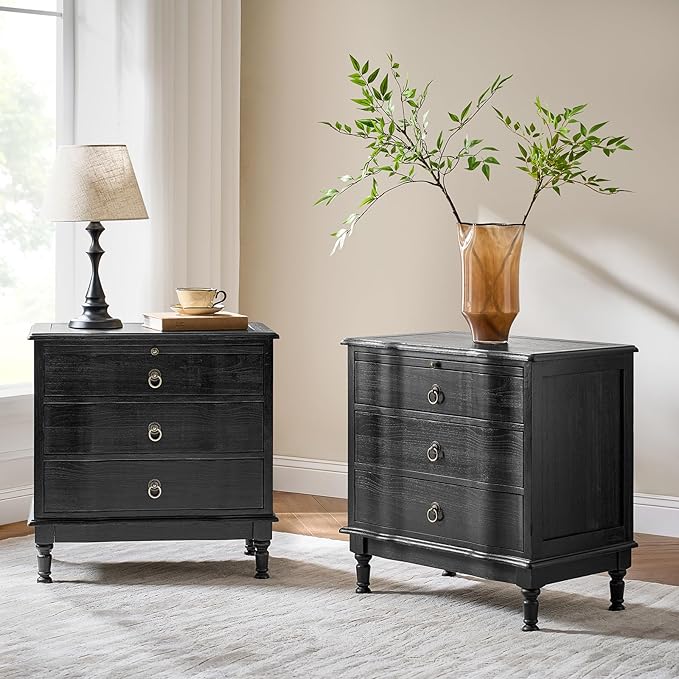 HULALA HOME Solid Wood End Table Set of 2