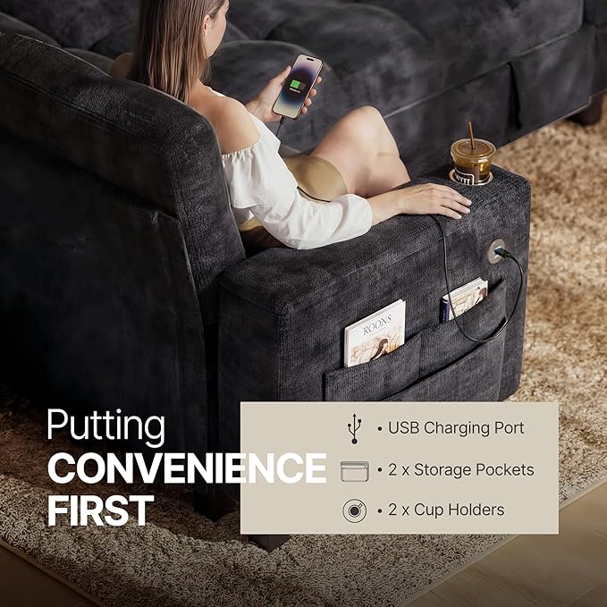 Marsail 110" Sectional Sleeper Sofa