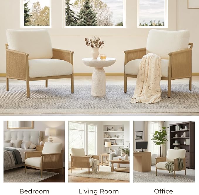 CHITA Accent Chairs Set of 2, Braid Modern Armchair