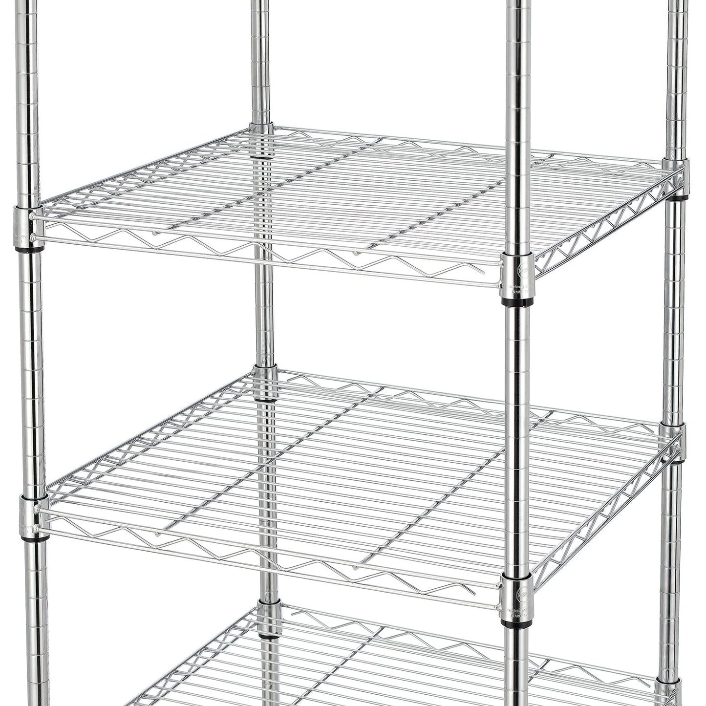 Finnhomy Heavy Duty 5 Tier Wire Shelving Unit, 18x18x59-inches 5 Shelves Storage Rack, Metal Shelving with Thicken Steel Tube, NSF Certified, Chrome