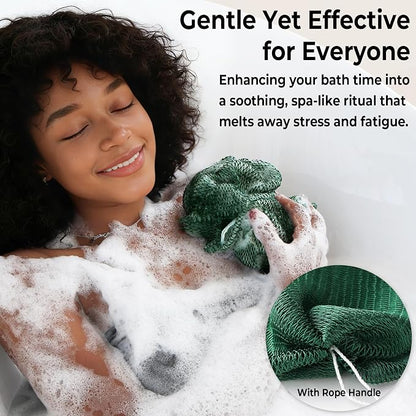 African Net Sponge Authentic - 2 Pieces Exfoliating Body Scrubber Bath Sponge - Washcloth Back Scrub for Shower Body Exfoliator - Face & Skin Care Bathroom Essentials for Women