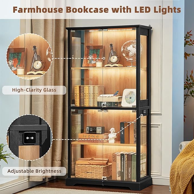 LELELINKY Farmhouse Display Cabinet