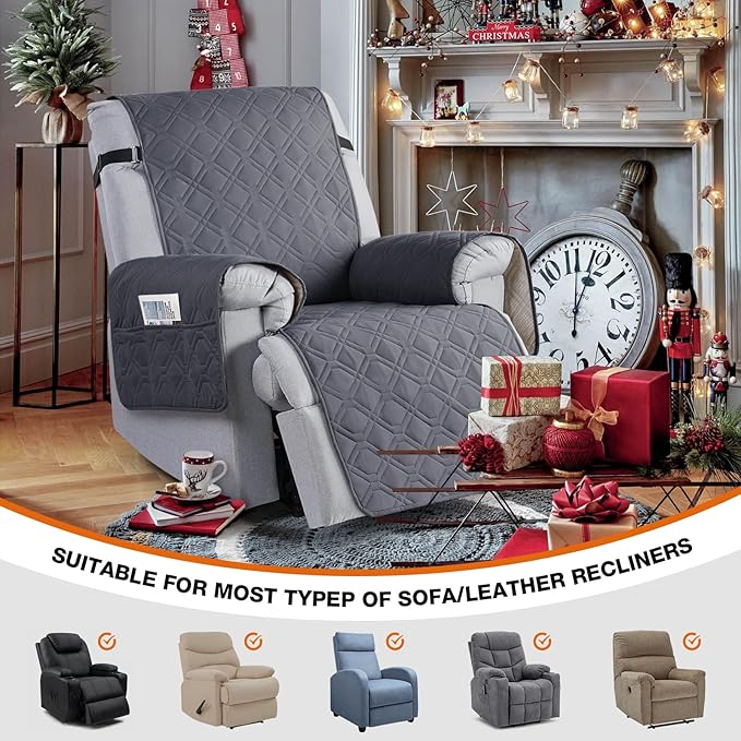 VANSOFY 100% Waterproof Recliner Chair Covers, Recliner Cover Non-Slip Dog