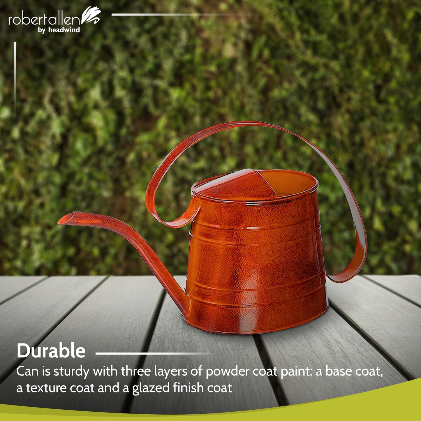 Robert Allen MPT01506 Danbury Metal Watering Can, Tango Orange