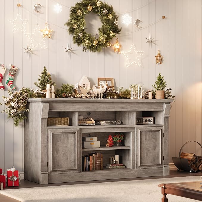IDEALHOUSE Farmhouse TV Stand for TVs Up to 65", Entertainment Center