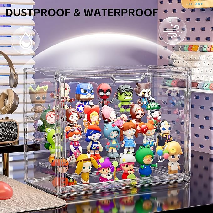 Clear Acrylic Display Case for Collectibles 4 Layer Hobby Figure Display Case