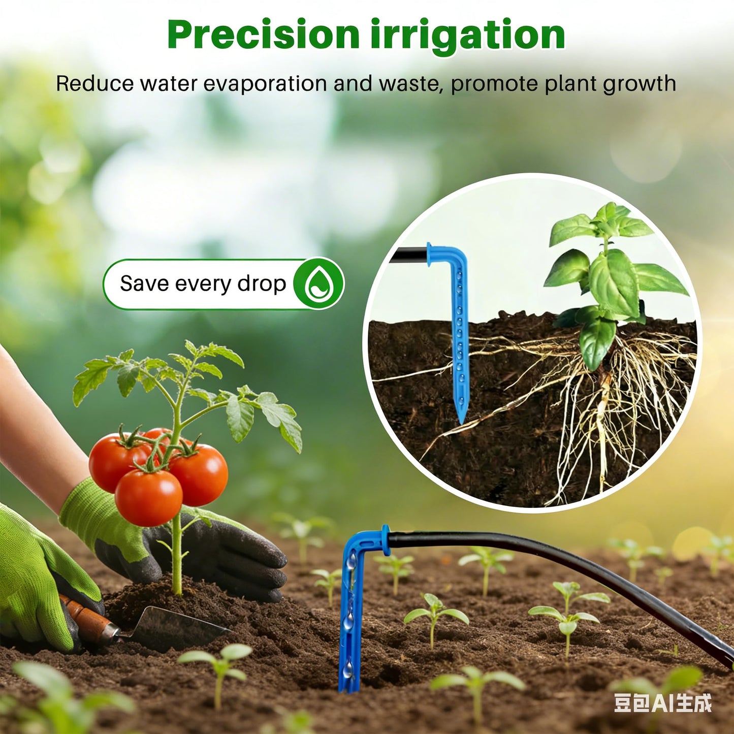 Biling 3W Solar Powered Drip Irrigation System, Digital Programmable Automatic Watering Kit with 2200mAh Battery for 15 Potted Plants, Indoor/Outdoor Use for Garden, Patio, Greenhouse