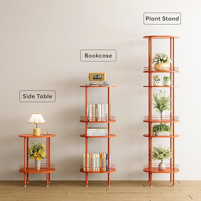 Small Modern Round Side Table Set of 2, 2-Tier Side Tables Living Room